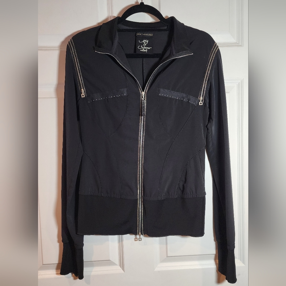 Marithe Francois Girbaud Meg Summer 2004 Italy Black Zip Up Jacket US 29